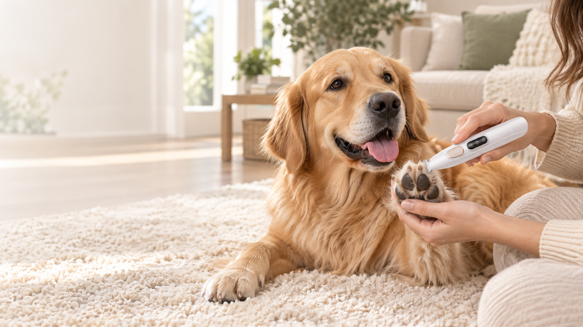 Trimmer utilizzato per la cura del pelo di un cane